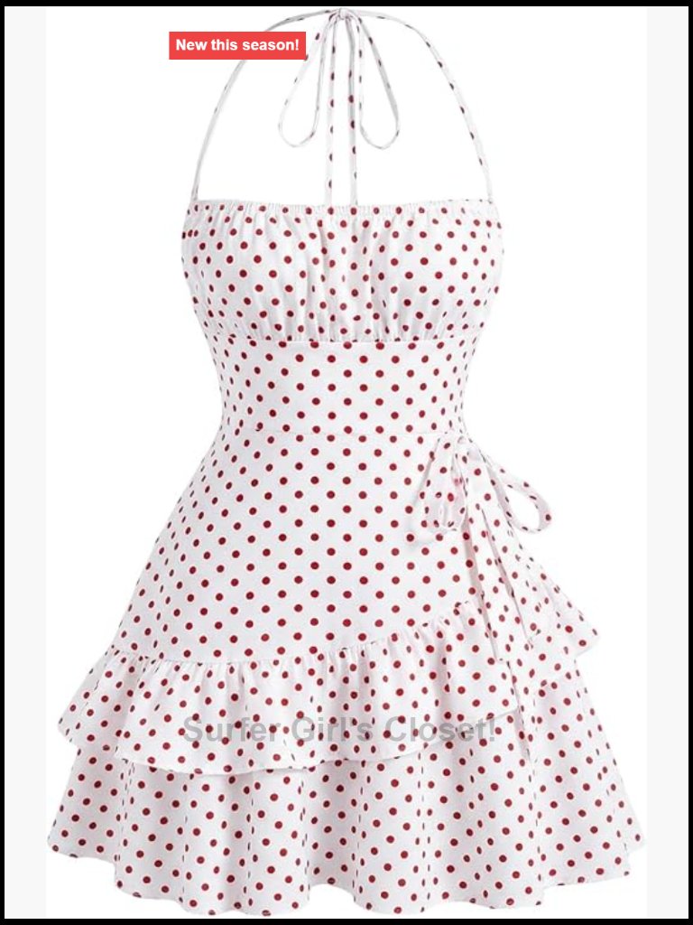 Floral Halter Ruffle Tiered Mini Dress Sleeveless Sundress Vacation